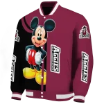 new mexico state aggies mickey mouse crimson varsity jacket best selling