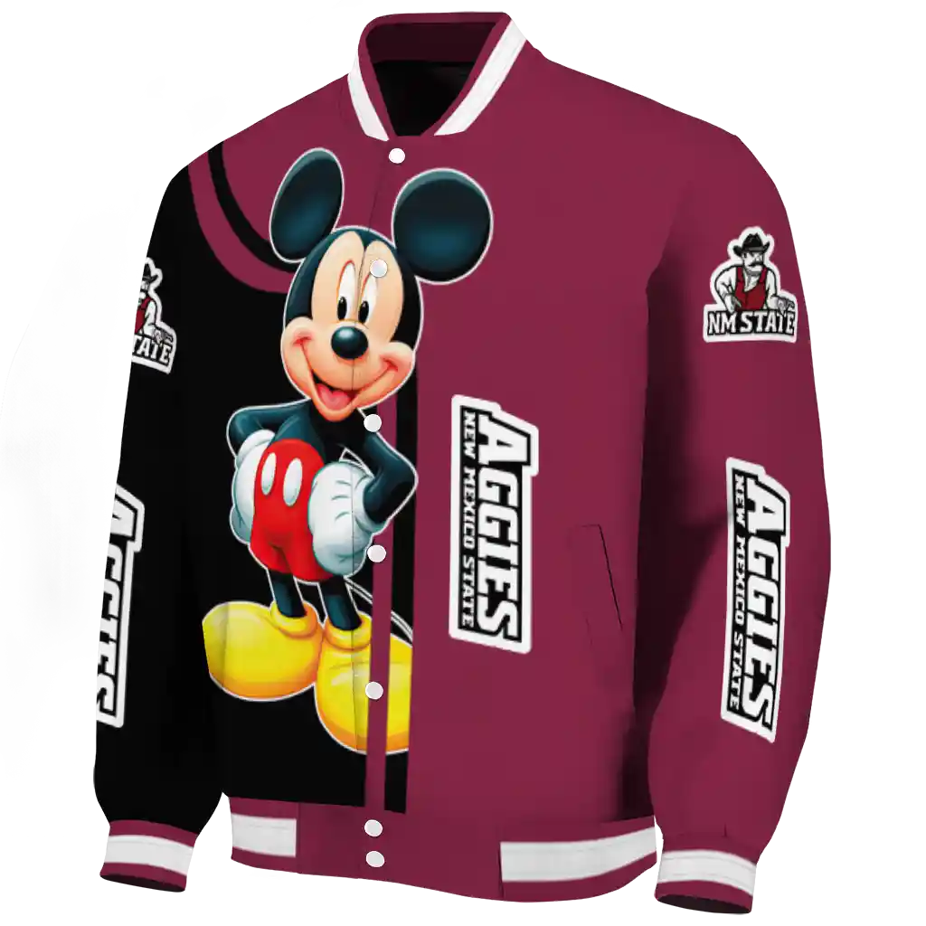 new mexico state aggies mickey mouse crimson varsity jacket best selling new mexico state aggies mickey mouse crimson varsity jacket best selling