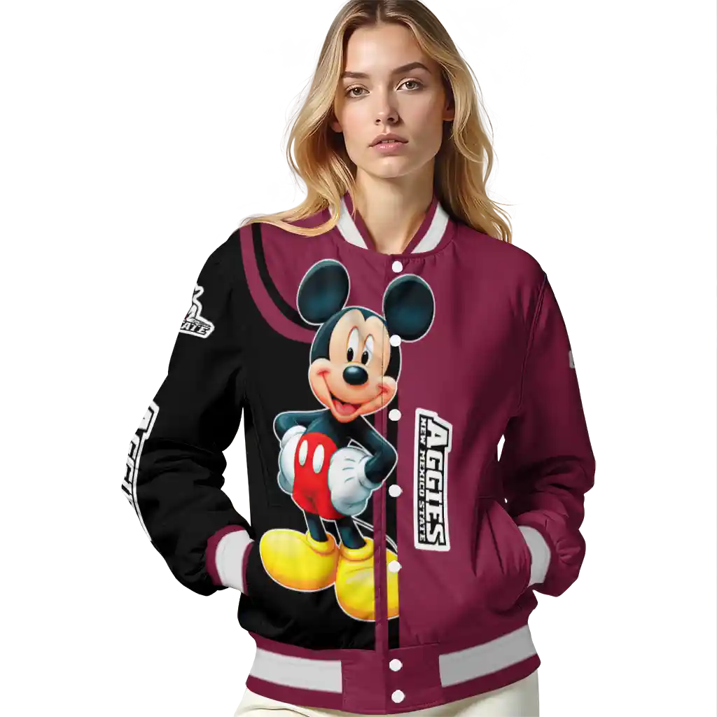 new mexico state aggies mickey mouse crimson varsity jacket latest model new mexico state aggies mickey mouse crimson varsity jacket latest model