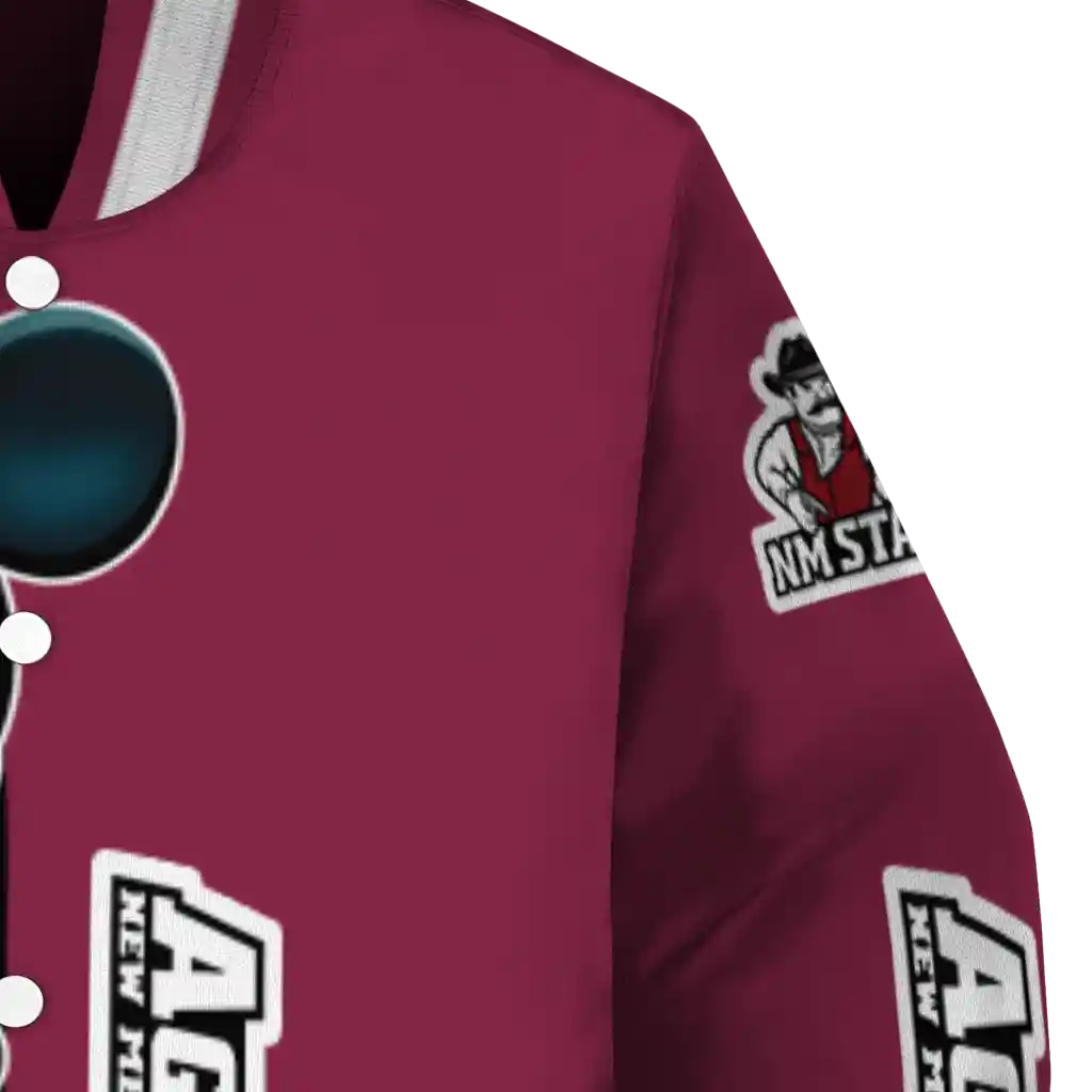 new mexico state aggies mickey mouse crimson varsity jacket premium grade new mexico state aggies mickey mouse crimson varsity jacket premium grade
