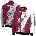 new mexico state aggies ripped bolt crimson white bomber jacket best selling