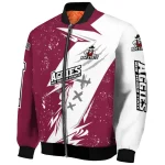 new mexico state aggies ripped bolt crimson white bomber jacket best selling