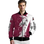 new mexico state aggies ripped bolt crimson white bomber jacket best selling