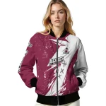 new mexico state aggies ripped bolt crimson white bomber jacket best selling
