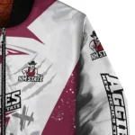 new mexico state aggies ripped bolt crimson white bomber jacket best selling