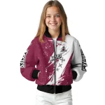 new mexico state aggies ripped bolt crimson white bomber jacket best selling