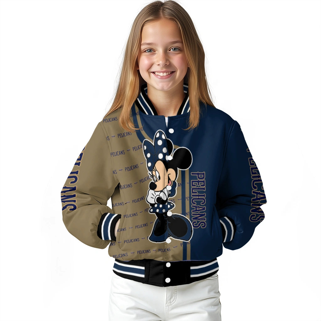 new orleans pelicans minnie mouse navy varsity jacket top rated new orleans pelicans minnie mouse navy varsity jacket top rated