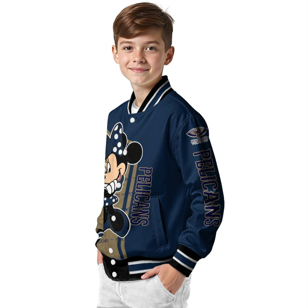 new orleans pelicans minnie mouse navy varsity jacket trendy new orleans pelicans minnie mouse navy varsity jacket trendy
