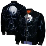 new orleans pelicans skull bite navy black bomber jacket best selling
