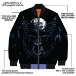 new orleans pelicans skull bite navy black bomber jacket best selling