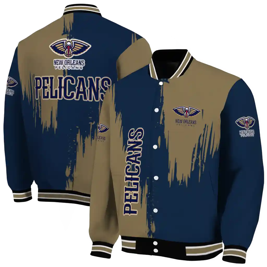 new orleans pelicans urban mark navy varsity jacket fashion forward new orleans pelicans urban mark navy varsity jacket fashion forward