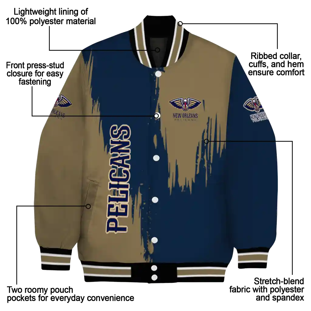 new orleans pelicans urban mark navy varsity jacket new arrival new orleans pelicans urban mark navy varsity jacket new arrival