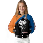new york islanders edgy mask blue black varsity jacket best selling
