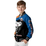 new york islanders edgy mask blue black varsity jacket best selling