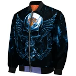 new york knicks skull bite blue black bomber jacket best selling