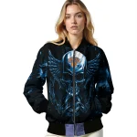 new york knicks skull bite blue black bomber jacket best selling