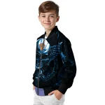 new york knicks skull bite blue black bomber jacket best selling