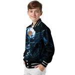 new york knicks skull bite blue black varsity jacket best selling