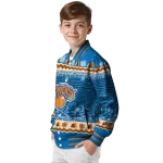 new york knicks snowy pines blue varsity jacket best selling