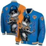 new york knicks spooky grin blue varsity jacket best selling