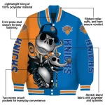 new york knicks spooky grin blue varsity jacket best selling