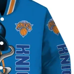new york knicks spooky grin blue varsity jacket best selling