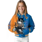 new york knicks spooky grin blue varsity jacket best selling