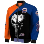 new york mets edgy mask blue black bomber jacket best selling