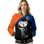 new york mets edgy mask blue black varsity jacket best selling
