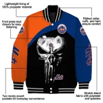new york mets edgy mask blue black varsity jacket best selling
