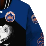 new york mets edgy mask blue black varsity jacket best selling