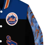 new york mets fire skull blue black varsity jacket best selling