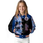 new york mets fire skull blue black varsity jacket best selling