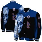 new york mets intricate skull blue black varsity jacket best selling