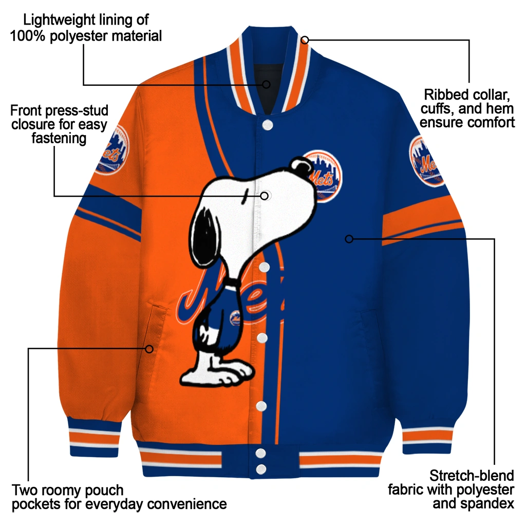 new york mets snoopy attitude blue varsity jacket new arrival new york mets snoopy attitude blue varsity jacket new arrival