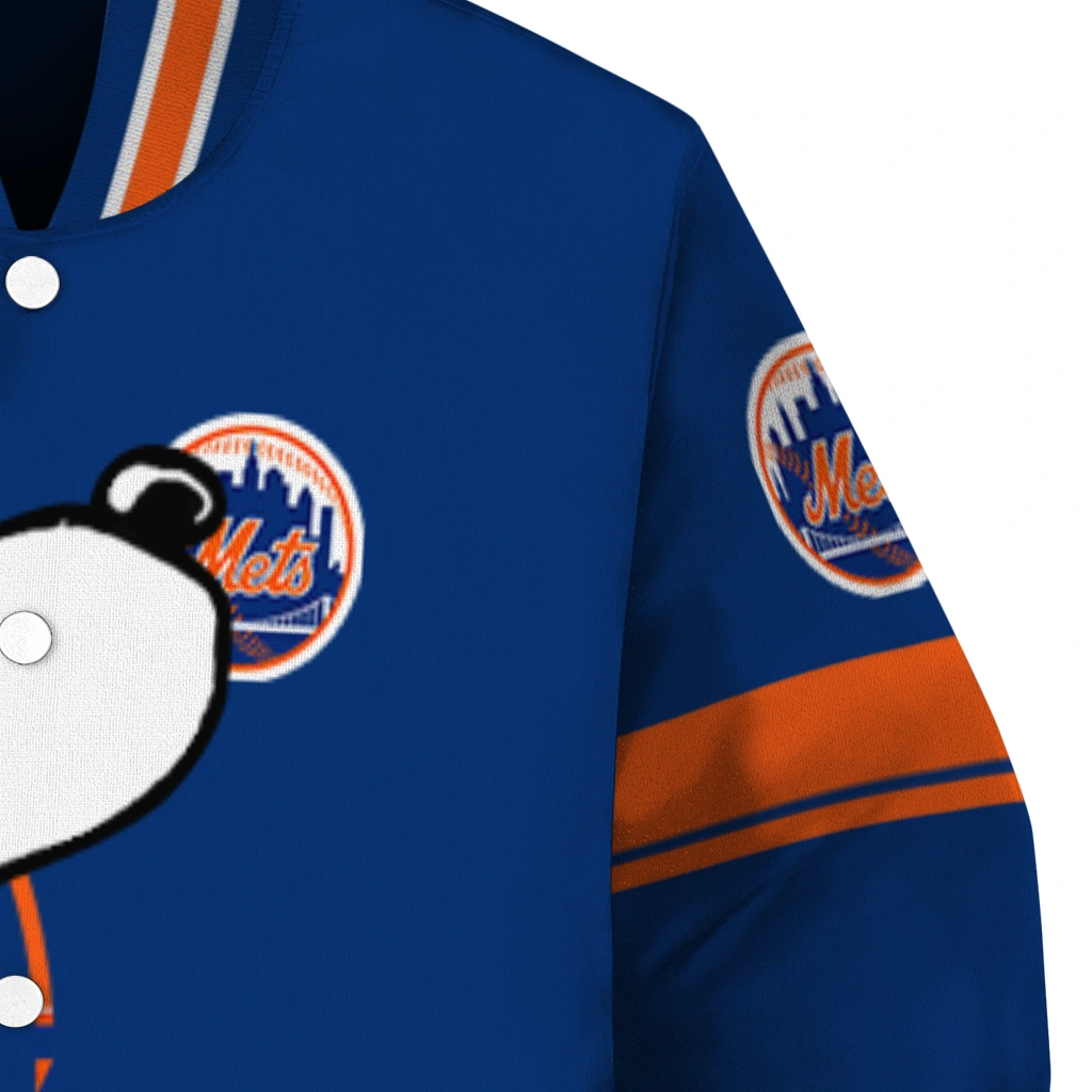 new york mets snoopy attitude blue varsity jacket premium grade new york mets snoopy attitude blue varsity jacket premium grade