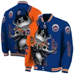 new york mets spooky grin blue varsity jacket best selling