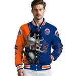 new york mets spooky grin blue varsity jacket best selling