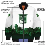 new york rangers lucky clovers white green bomber jacket best selling