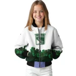 new york rangers lucky clovers white green bomber jacket best selling