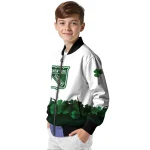 new york rangers lucky clovers white green bomber jacket best selling