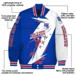 new york rangers ripped bolt blue white varsity jacket best selling