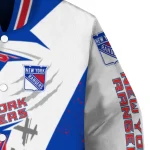 new york rangers ripped bolt blue white varsity jacket best selling