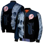 new york yankees fire skull navy black bomber jacket best selling