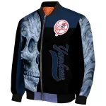 new york yankees fire skull navy black bomber jacket best selling