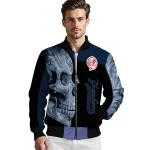 new york yankees fire skull navy black bomber jacket best selling