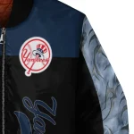 new york yankees fire skull navy black bomber jacket best selling
