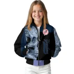 new york yankees fire skull navy black bomber jacket best selling
