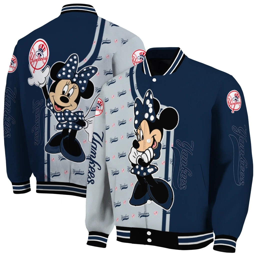new york yankees minnie mouse navy varsity jacket fashion forward new york yankees minnie mouse navy varsity jacket fashion forward