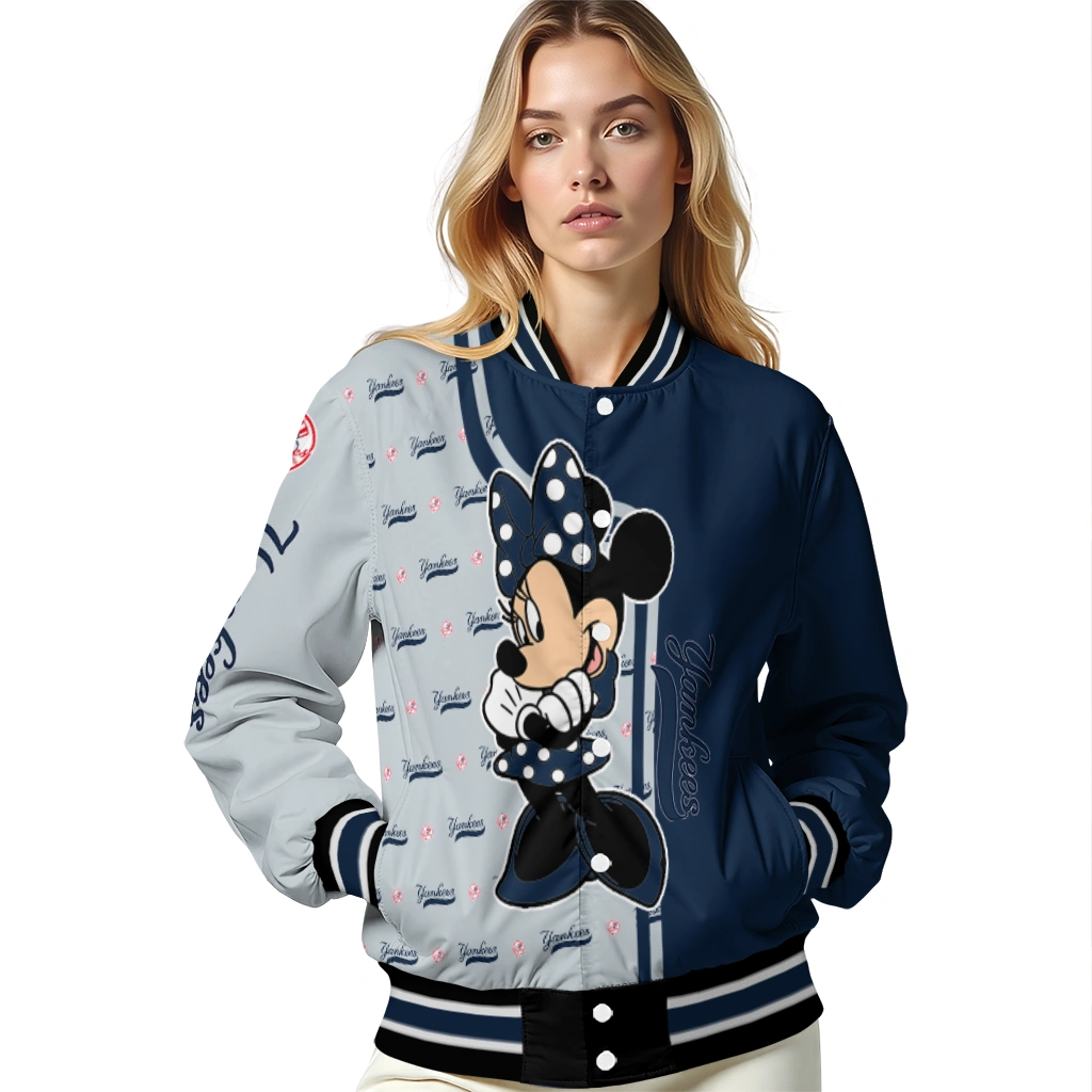 new york yankees minnie mouse navy varsity jacket latest model new york yankees minnie mouse navy varsity jacket latest model
